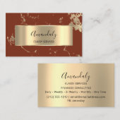 プロフェッショナルVIP金ゴールド抽象芸術マーブルコーラルビーン 名刺 (正面/裏面)