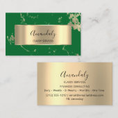 プロフェッショナルVIP金ゴールド抽象芸術マーブルフレッシュグリーン 名刺 (正面/裏面)