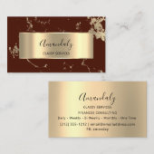 プロフェッショナルVIP金ゴールド抽象芸術マーブルマルーンブロンツ 名刺 (正面/裏面)