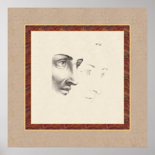 プロフエレガントクラシカルァイルの男性の顔フランスの ポスター (正面)