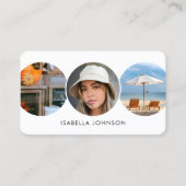 プロフコンテンポラリーァイルのカスタム写真QRコードホワイト 名刺 (正面)