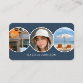 プロフコンテンポラリーァイルの写真QRコード石板青 名刺 (正面)