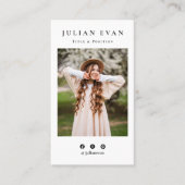 プロフスタイリッシュィルフォトホワイト名刺 名刺 (正面)