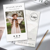 プロフスタイリッシュィルフォトホワイト名刺 名刺