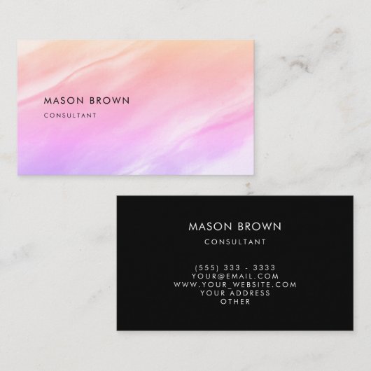 プロフモダンィビーチ抽象芸術水彩 名刺 (正面/裏面)