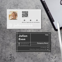 プロフモダンィルフォトブラック&ホワイトQRコード