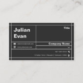 プロフモダンィルフォトブラック&ホワイトQRコード 名刺 (裏面)