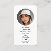 プロフモダンィルフォトロゴQRコードホワイト 名刺 (正面)