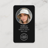 プロフモダンィルフォトロゴQRコード白黒 名刺 (正面)