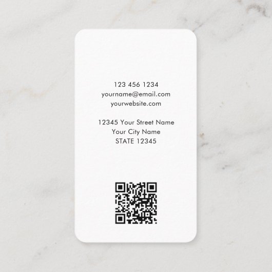 プロフモダンィルフォトロゴQRコード赤面ピンク 名刺 (裏面)