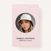 プロフモダンィルフォトQR赤面ピンクIDセキュリティ バッジ (正面)