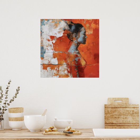 プロフ芸術的ァイルの女性を示す表示 ポスター (キッチン)