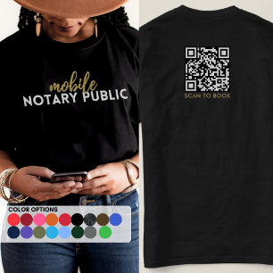 プロブラック金ゴールドモバイル公証人公共マーケティングQR Tシャツ