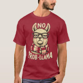 「プロブレマ」面白いラマのデザイン Tシャツ (正面)