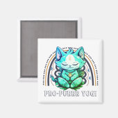 プロプルヨギ猫好きヨガメディテーションレインボー マグネット (正面/裏面)