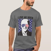プロプレジデントバイデン氏アメリカ国旗I Loveサングラス Tシャツ (正面)