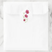 プロベンガル赤い花ステッカー ラウンドシール (バッグ)