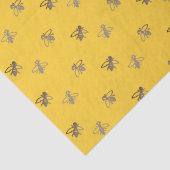 プロベンサフランスのルイエローの陽気なミツバチ 薄葉紙 (詳細)