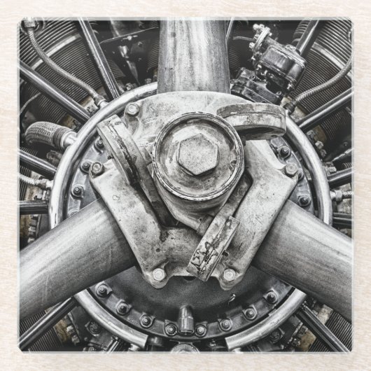 プロペラの内側 ガラスコースター (正面)