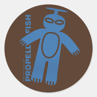 プロペラの魚のステッカー ラウンドシール