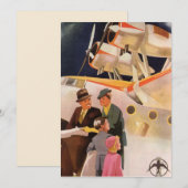 プロペラ付きの水上機によるヴィンテージの家族旅行 (正面/裏面)