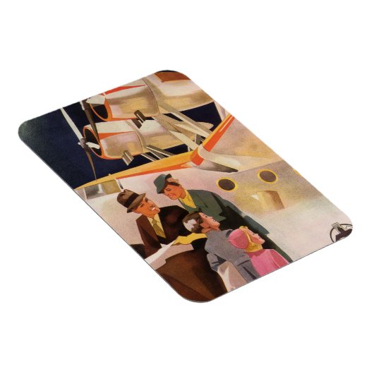 プロペラ付きの水上機によるヴィンテージ家族の休暇 マグネット (右側)