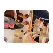 プロペラ付きの水上機によるヴィンテージ家族の休暇 マグネット (横)