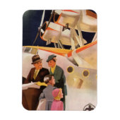 プロペラ付きの水上機によるヴィンテージ家族の休暇 マグネット (縦)