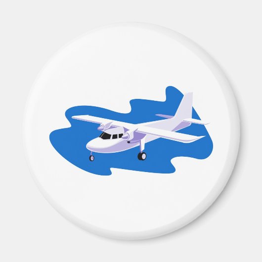 プロペラ飛行機機セスナ飛んでいるー マグネット (正面)