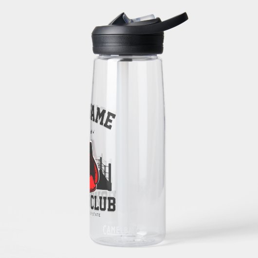 プロボクサーADD NAME赤い手袋ボクシングリングや輪トレーニング ウォーターボトル (左面)