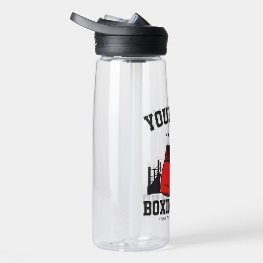 プロボクサーADD NAME赤い手袋ボクシングリングや輪トレーニング ウォーターボトル (右面)