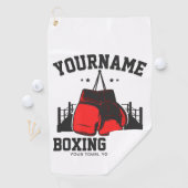 プロボクサーADD NAME赤い手袋ボクシングリングや輪トレーニング ゴルフタオル (インサイチュ)