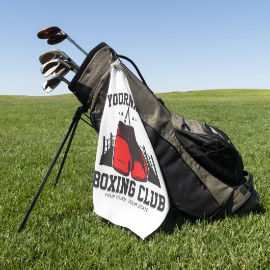 プロボクサーADD NAME赤い手袋ボクシングリングや輪トレーニング ゴルフタオル (グリーン)