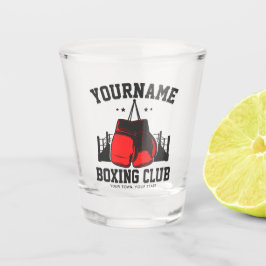 プロボクサーADD NAME赤い手袋ボクシングリングや輪トレーニング ショットグラス