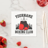プロボクサーADD NAME赤い手袋ボクシングリングや輪トレーニング スタンダードカクテルナプキン (インサイチュ)