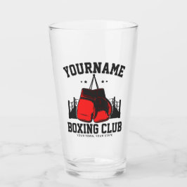 プロボクサーADD NAME赤い手袋ボクシングリングや輪トレーニング タンブラーグラス