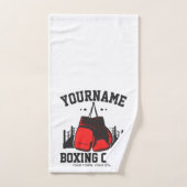 プロボクサーADD NAME赤い手袋ボクシングリングや輪トレーニング バスタオルセット (ハンドタオル)