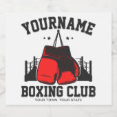 プロボクサーADD NAME赤い手袋ボクシングリングや輪トレーニング ビールラベル (シングルラベル)