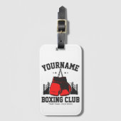 プロボクサーADD NAME赤い手袋ボクシングリングや輪トレーニング ラゲッジタグ (正面縦)
