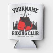プロボクサーADD NAME赤い手袋ボクシングリングや輪トレーニング 缶クーラー (正面)