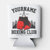 プロボクサーADD NAME赤い手袋ボクシングリングや輪トレーニング 缶クーラー (裏面)