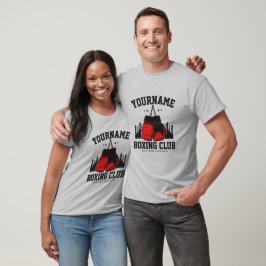 プロボクサーADD NAME赤い手袋ボクシングリングや輪トレーニング Tシャツ