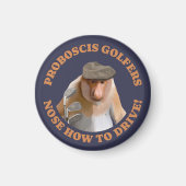 プロボシおもしろいスモンキーゴルフ愛好家 マグネット (正面)