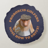 プロボシおもしろいスモンキーゴルフ愛好家 ラウンドクッション (裏面)