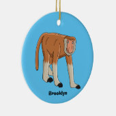 プロボシおもしろいス猿の漫画イラストレーション セラミックオーナメント (右)