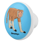 プロボシおもしろいス猿の漫画イラストレーション セラミックノブ (右)