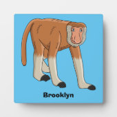 プロボシおもしろいス猿の漫画イラストレーション フォトプラーク (正面)