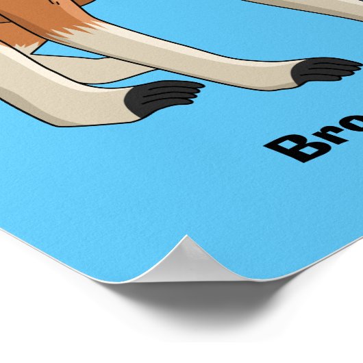 プロボシおもしろいス猿の漫画イラストレーション ポスター (角)