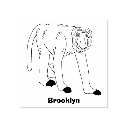 プロボシおもしろいス猿の漫画イラストレーション ラバースタンプ (インプリント)