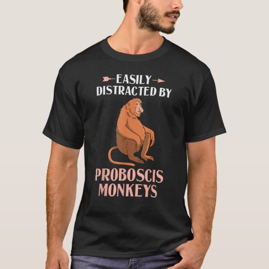 プロボシスおもしろいサル長い鼻ザル Tシャツ (正面)